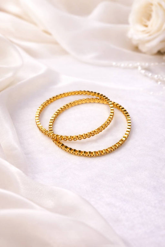 Golden Crystal Line Bangles