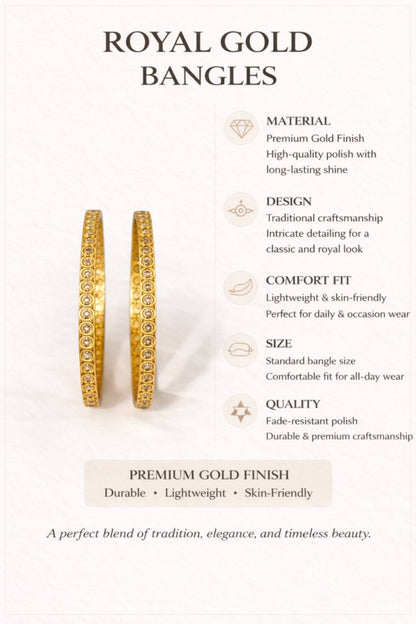 Golden Crystal Line Bangles
