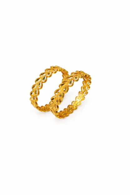 Golden Floral Vine Bangles