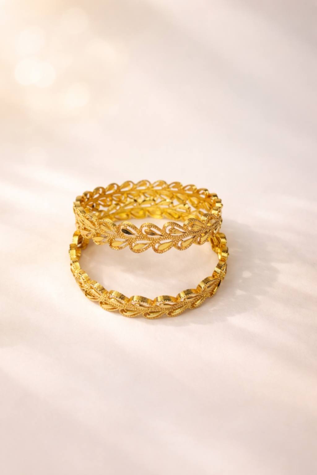 Golden Floral Vine Bangles