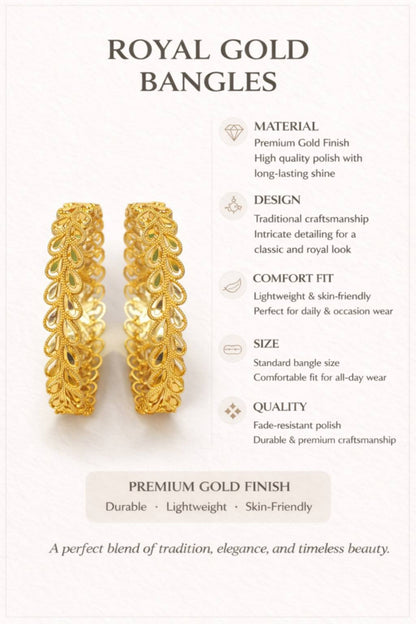 Golden Floral Vine Bangles